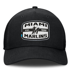 Miami Marlins Fanatics Team Patch A-Frame Trucker Snapback Hat - Black - Fanatics Sale