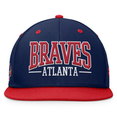 Atlanta Braves Fanatics Fundamental Bold Snapback Hat - Navy/Red - Fanatics Discount