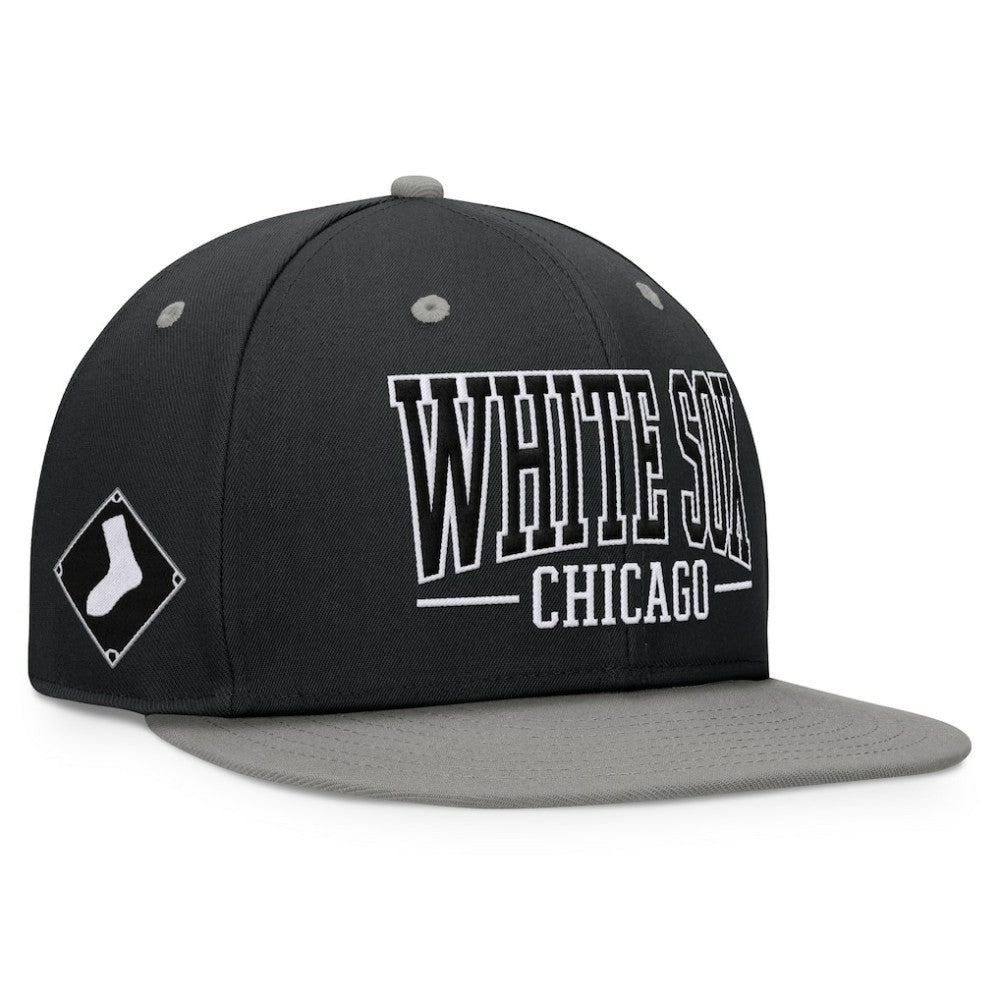 Chicago White Sox Fanatics Fundamental Bold Snapback Hat - Black/Gray - Fanatics Sale