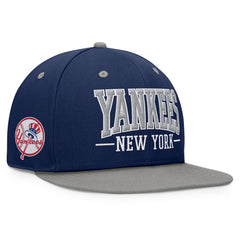 New York Yankees Fanatics Fundamental Bold Snapback Hat - Navy/Gray - Fanatics Online