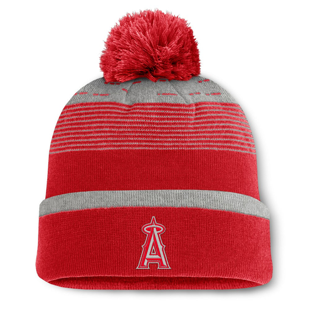 Los Angeles Angels Fanatics Fundamental Gradient Cuffed Knit Hat with Pom - Red - Fanatics Discount