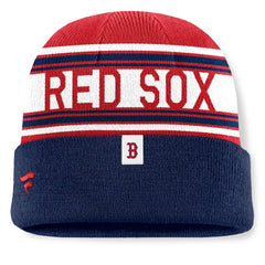 Boston Red Sox Fanatics Fundamental Team Stripe Cuffed Knit Hat - Navy - Fanatics Online