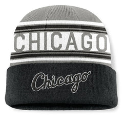 Chicago White Sox Fanatics Fundamental Team Stripe Cuffed Knit Hat - Black - Fanatics on Sale