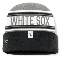 Chicago White Sox Fanatics Fundamental Team Stripe Cuffed Knit Hat - Black - Fanatics on Sale