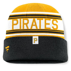 Pittsburgh Pirates Fanatics Fundamental Team Stripe Cuffed Knit Hat - Black - Fanatics Online