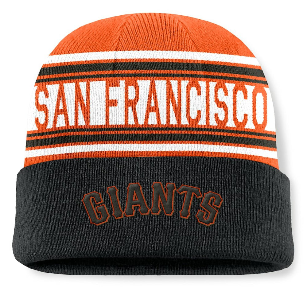 San Francisco Giants Fanatics Fundamental Team Stripe Cuffed Knit Hat - Black - Fanatics Lifestyle