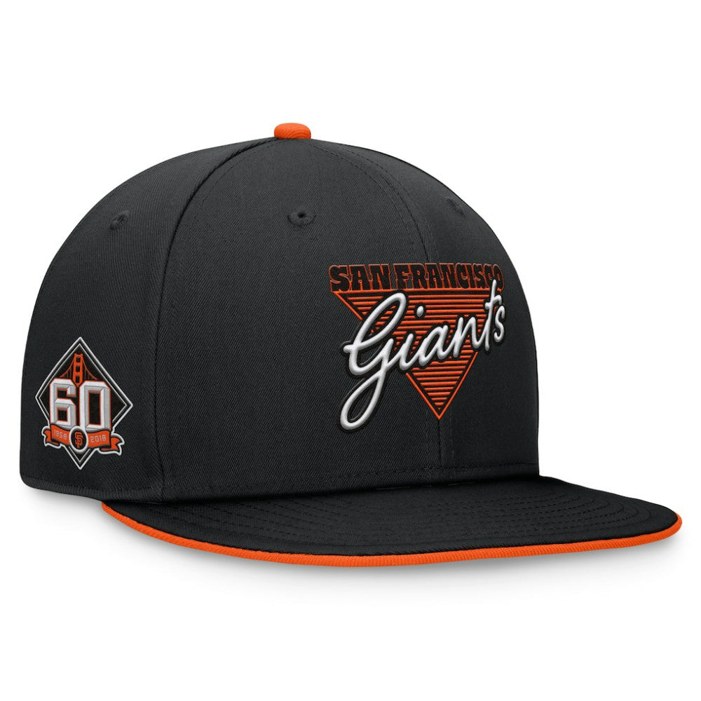 San Francisco Giants Fanatics Fundamental Tri-Script Fitted Hat - Black - Fanatics Lifestyle