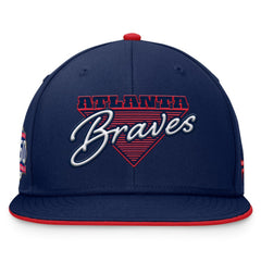 Atlanta Braves Fanatics Fundamental Tri-Script Fitted Hat - Navy - Fanatics on Sale