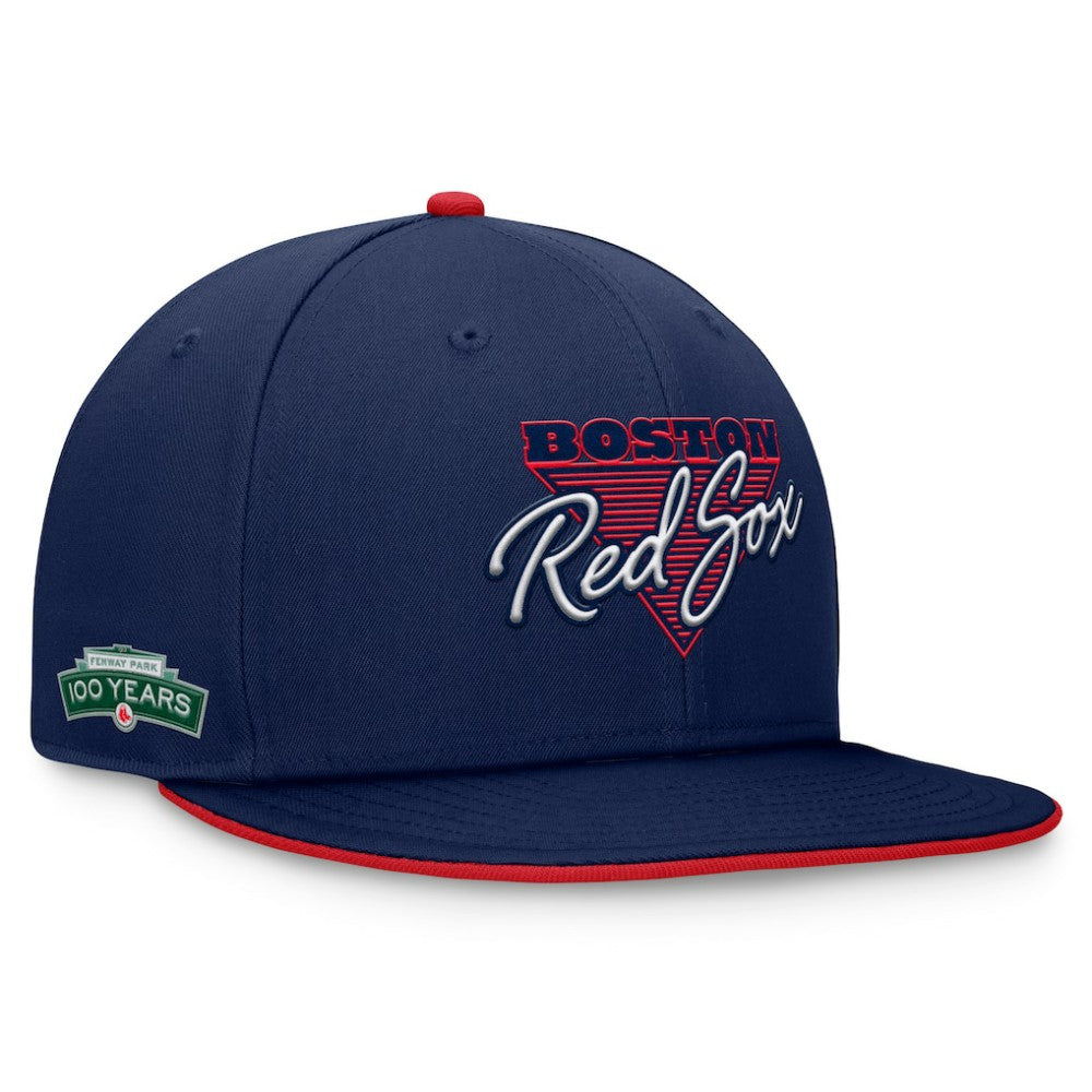 Boston Red Sox Fanatics Fundamental Tri-Script Fitted Hat - Navy - Fanatics Discount