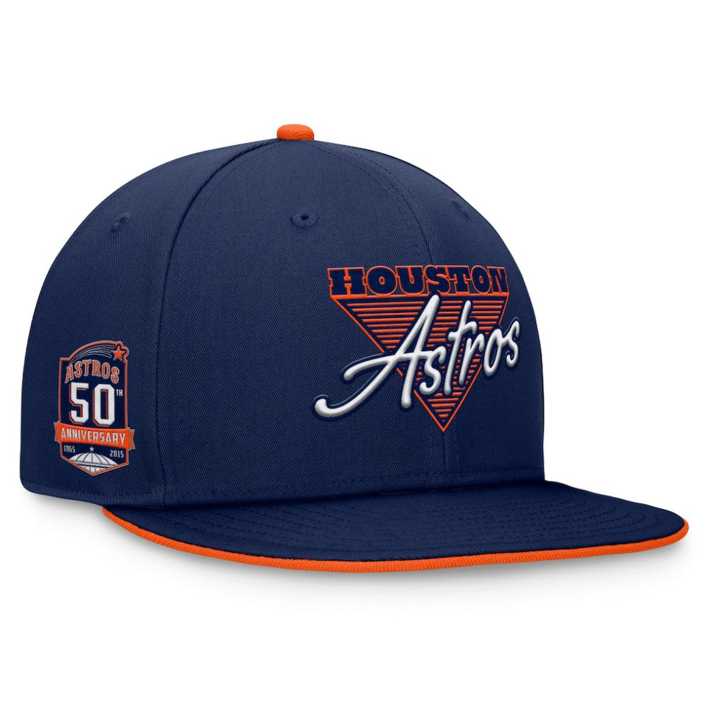 Houston Astros Fanatics Fundamental Tri-Script Fitted Hat - Navy - Fanatics Discount