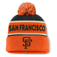 San Francisco Giants Fanatics Heritage Cuffed Knit Hat with Pom - Black/Orange - Fanatics Sale