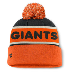 San Francisco Giants Fanatics Heritage Cuffed Knit Hat with Pom - Black/Orange - Fanatics Sale
