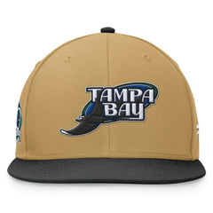 Tampa Bay Rays Fanatics Heritage Two-Tone Fitted Hat - Khaki/Black - Fanatics Sale