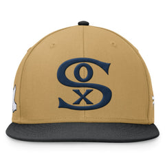 Chicago White Sox Fanatics Heritage Two-Tone Fitted Hat - Khaki/Black - Fanatics Discount
