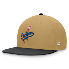 Los Angeles Dodgers Fanatics Heritage Two-Tone Fitted Hat - Khaki/Black - Fanatics Lifestyle
