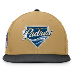 San Diego Padres Fanatics Heritage Two-Tone Fitted Hat - Khaki/Black - Fanatics Discount