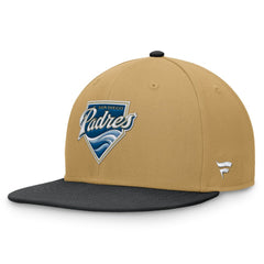 San Diego Padres Fanatics Heritage Two-Tone Fitted Hat - Khaki/Black - Fanatics Discount