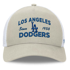 Los Angeles Dodgers Fanatics A-Frame Trucker Adjustable Hat - Stone - Fanatics Sale