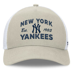New York Yankees Fanatics A-Frame Trucker Adjustable Hat - Stone - Fanatics Lifestyle