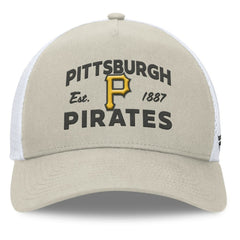 Pittsburgh Pirates Fanatics A-Frame Trucker Adjustable Hat - Stone - Fanatics Discount