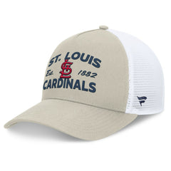 St. Louis Cardinals Fanatics A-Frame Trucker Adjustable Hat - Stone - Fanatics Lifestyle