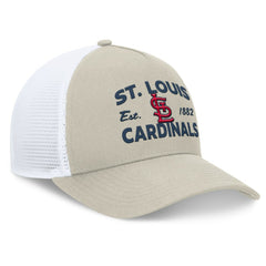 St. Louis Cardinals Fanatics A-Frame Trucker Adjustable Hat - Stone - Fanatics Lifestyle