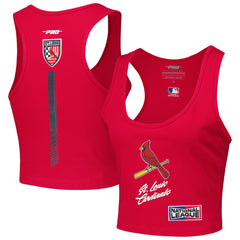 St. Louis Cardinals Pro Standard Women's Fast Lane Fitted Tri-Blend Cropped Tank Top - Red - MLB on Sale