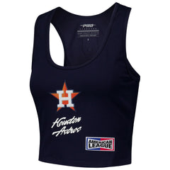 Houston Astros Pro Standard Women's Fast Lane Fitted Tri-Blend Cropped Tank Top - Navy - MLB Lifestyle