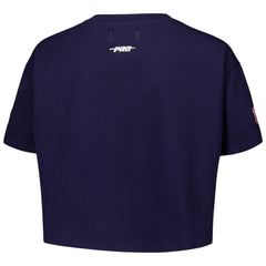 Atlanta Braves Pro Standard Women's Made To Play Boxy Cropped T-Shirt - Navy - MLB on Sale