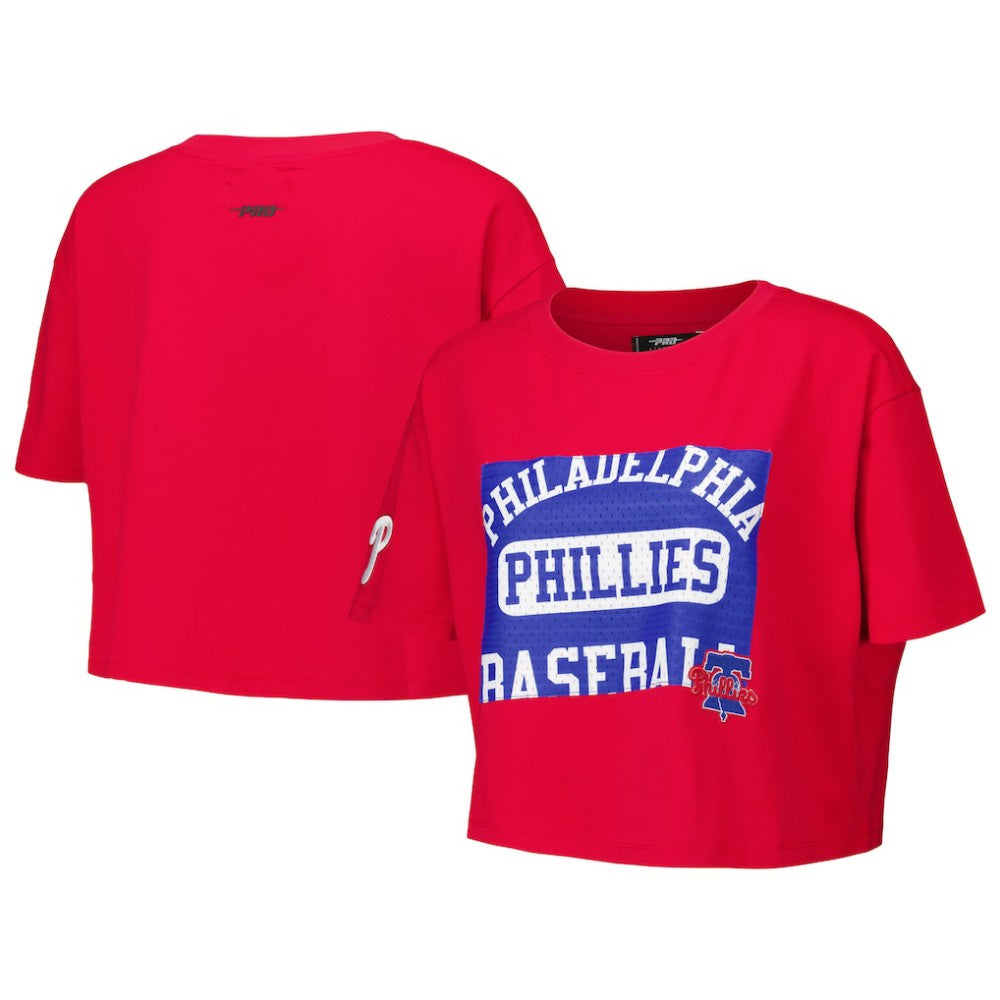 Philadelphia Phillies Pro Standard Women's Made To Play Boxy Cropped T-Shirt - Red - MLB Lifestyle