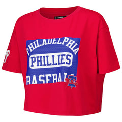 Philadelphia Phillies Pro Standard Women's Made To Play Boxy Cropped T-Shirt - Red - MLB Lifestyle
