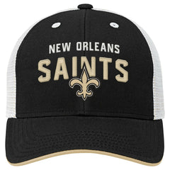 New Orleans Saints Youth Core Lockup Trucker Adjustable Hat Black