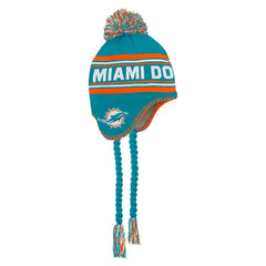 Miami Dolphins Preschool Jacquard Tassel Knit Hat with Pom Aqua