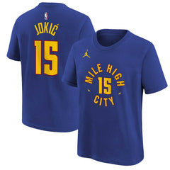 Nikola Jokic Denver Nuggets Jordan Brand Youth Statement Edition Name & Number T-Shirt Blue