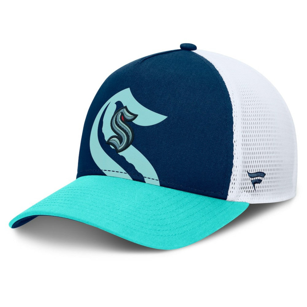 Seattle Kraken Fanatics Authentic Pro A-Frame Rink Adjustable Hat - Deep Sea Blue/Light Blue - NHL 200897601