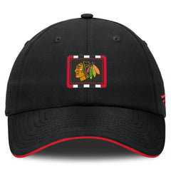 Chicago Blackhawks Fanatics Authentic Pro Ripstop Adjustable Hat - Black/Red - NHL 200897695