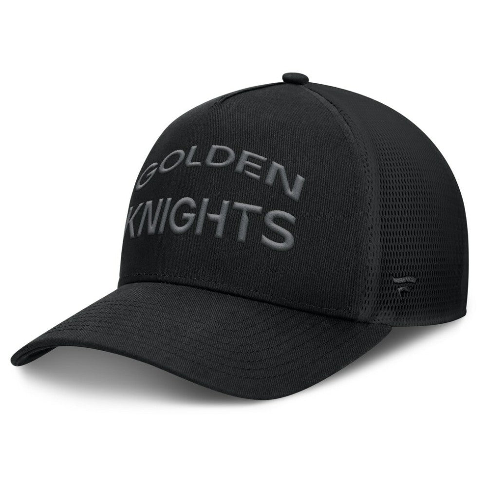 Vegas Golden Knights Fanatics Authentic Pro Road Stack Text A-Frame Adjustable Hat - Black - NHL 200897824