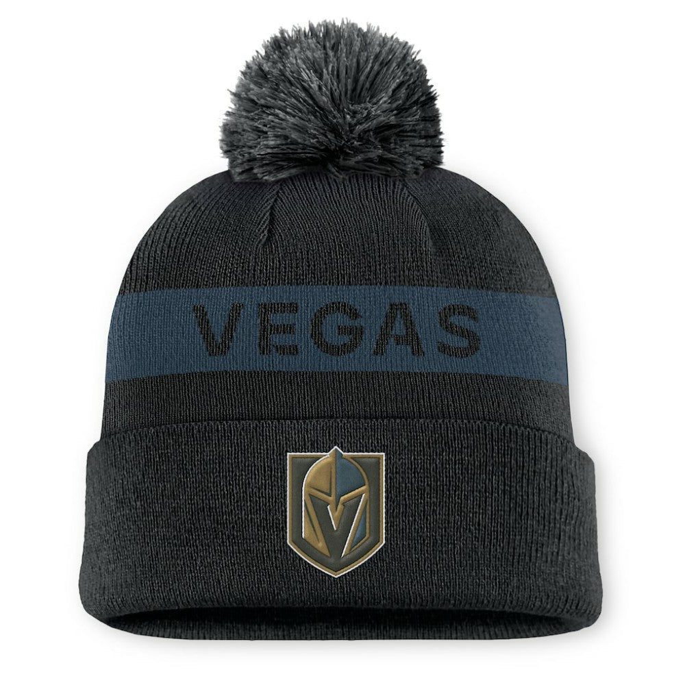 Vegas Golden Knights Fanatics Women's Authentic Pro Rink Cuffed Knit Hat with Pom - Black/ - NHL 200897940