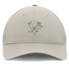 Pittsburgh Penguins Fanatics Women's Authentic Pro Road Trucker Adjustable Hat - Tan - NHL 200898008