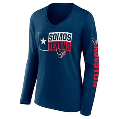 Fanatics Houston Texans Hometown Sweep Long Sleeve V-Neck T-Shirt Navy