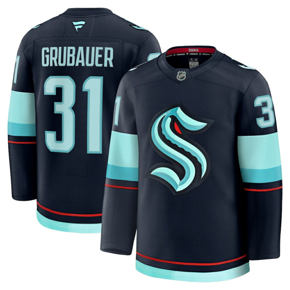 Philipp Grubauer Seattle Kraken Fanatics Home Premium Jersey - Deep Sea Blue - NHL 200899248