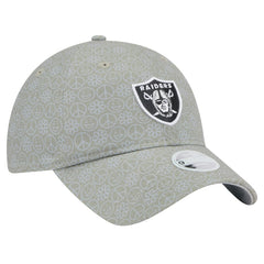 Las Vegas Raiders New Era Women's Smiley 9TWENTY Adjustable Hat Silver