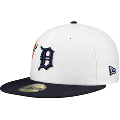 Detroit Tigers New Era Major Sidepatch 59FIFTY Fitted Hat - White/Navy - New Era Discount