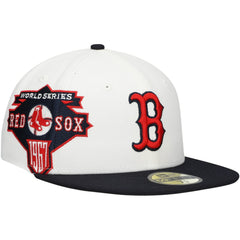 Boston Red Sox New Era Major Sidepatch 59FIFTY Fitted Hat - White/Navy - New Era on Sale