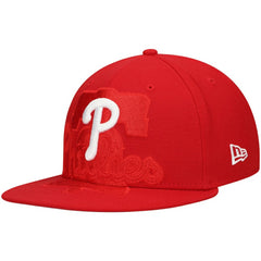 Philadelphia Phillies New Era Shadow Logo 59FIFTY Fitted Hat - Red - New Era Lifestyle