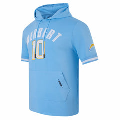 Justin Herbert Los Angeles Chargers Pro Standard Player Name & Number Hoodie T-Shirt Powder Blue