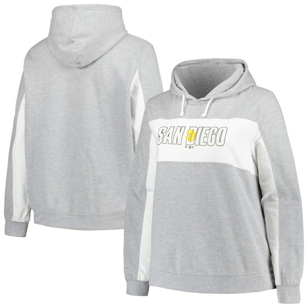 Profile San Diego Padres Women's Plus Size Pullover Hoodie - Heather Gray - MLB Online
