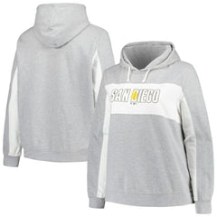Profile San Diego Padres Women's Plus Size Pullover Hoodie - Heather Gray - MLB Online