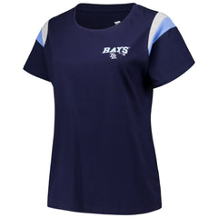 Tampa Bay Rays Profile Women's Plus Size Scoop Neck T-Shirt - Navy - MLB on Sale