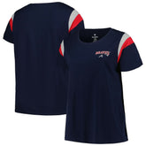 Atlanta Braves Profile Women's Plus Size Scoop Neck T-Shirt - Navy - MLB on Sale